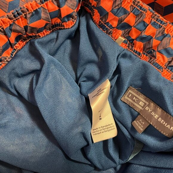 Ike by Ike Behar Men's Pink Blue Cube Geometric Swim Trunks - Size Medium - Picture 5 of 5